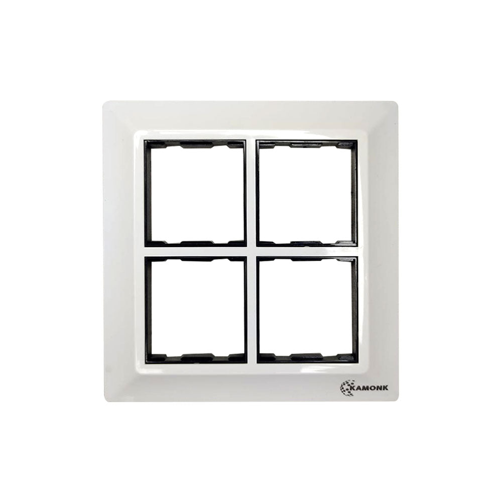 Modular Compatible Plate - 8 Module (with division - Vertical) - White