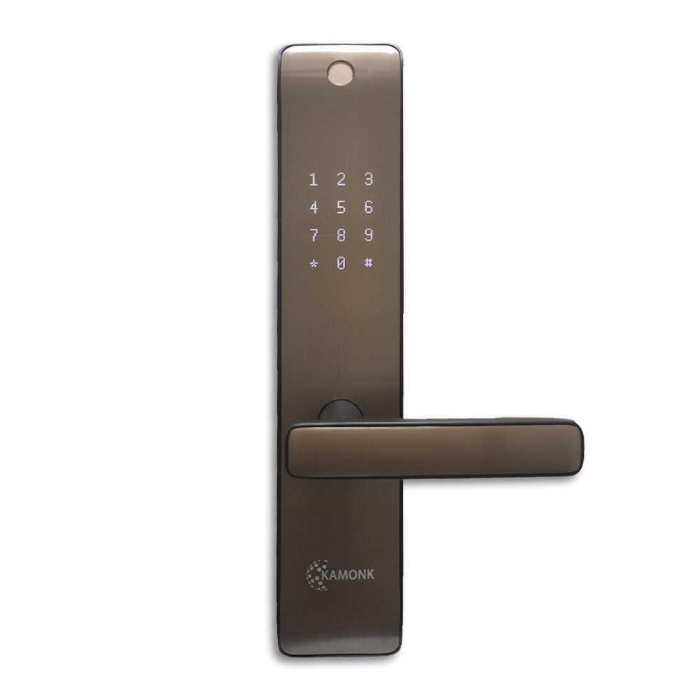Smart Door Lock Unlock Using Key + Fingerprint + Numeric Password + App. + RFID - KA-SL-02 - Quicksandy Gold